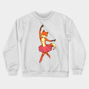 Comic fox dances ballet - ballerina Crewneck Sweatshirt